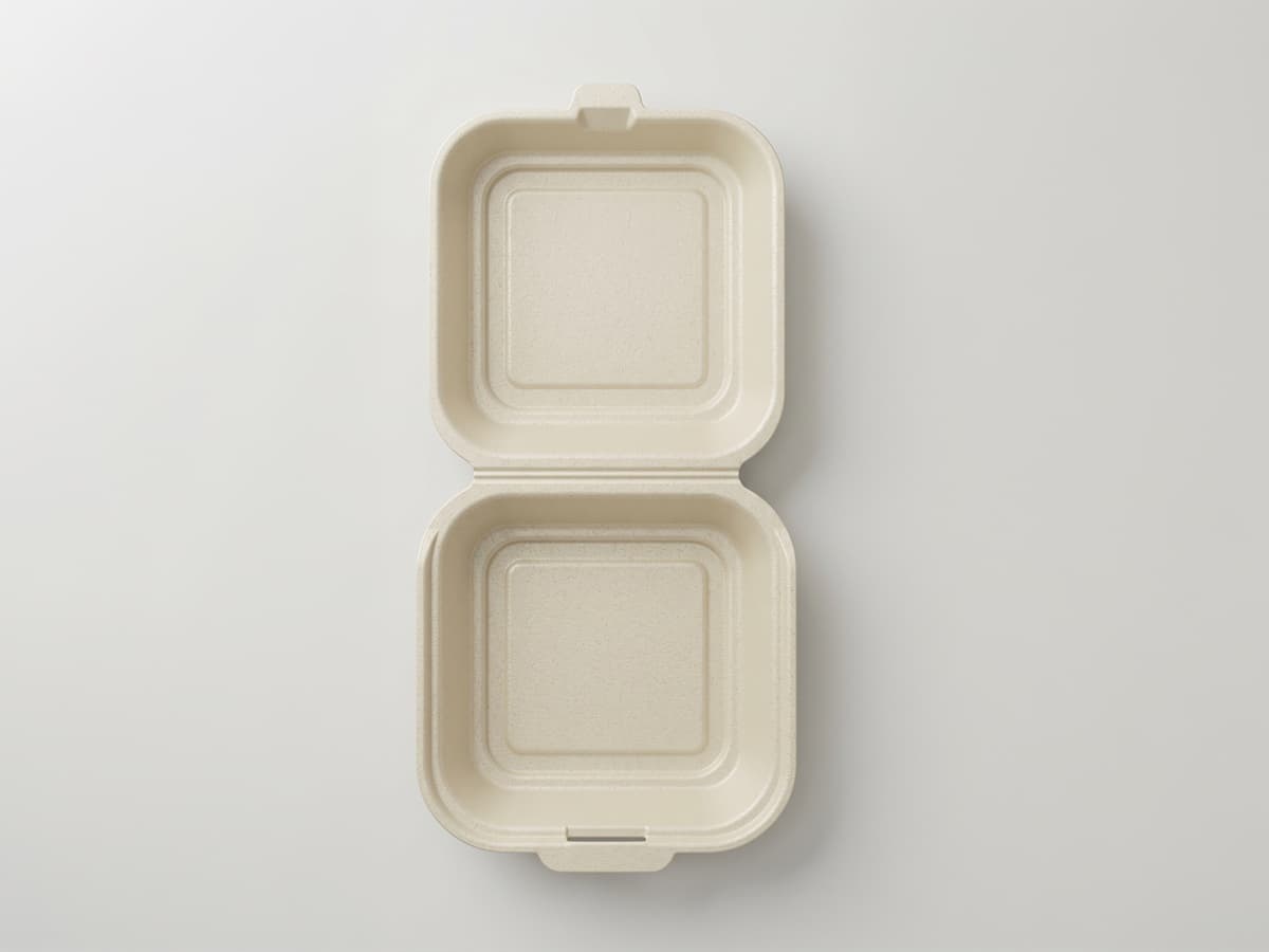 Square food container, open