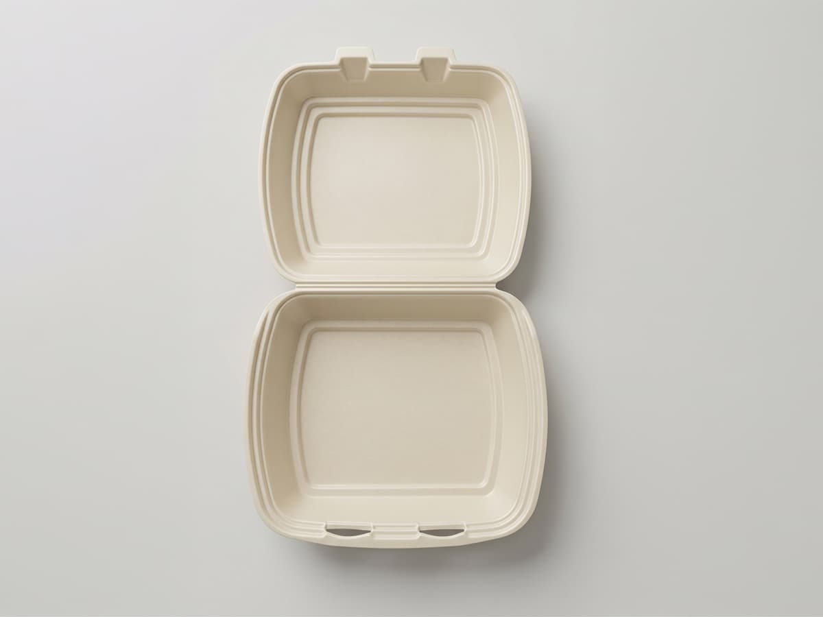 Food container with one compartment, open