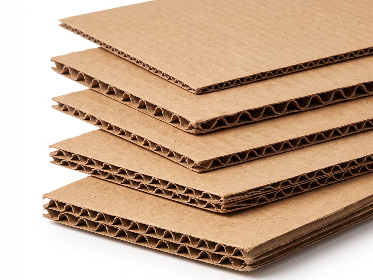 Corrugated cardboard sheets in various thicknesses