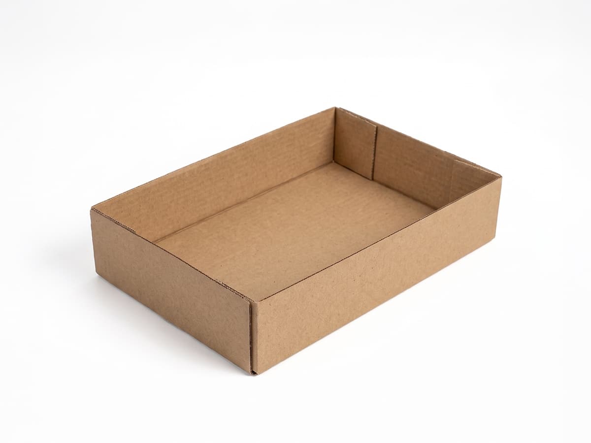 Empty cardboard tray